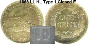 1858 Large Letters/High Leaves Type 1
