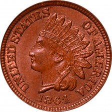 1864 No-L ODD-003 - Indian Head Penny - Lathe Lines - Photo by ANA Summer Seminar 2016