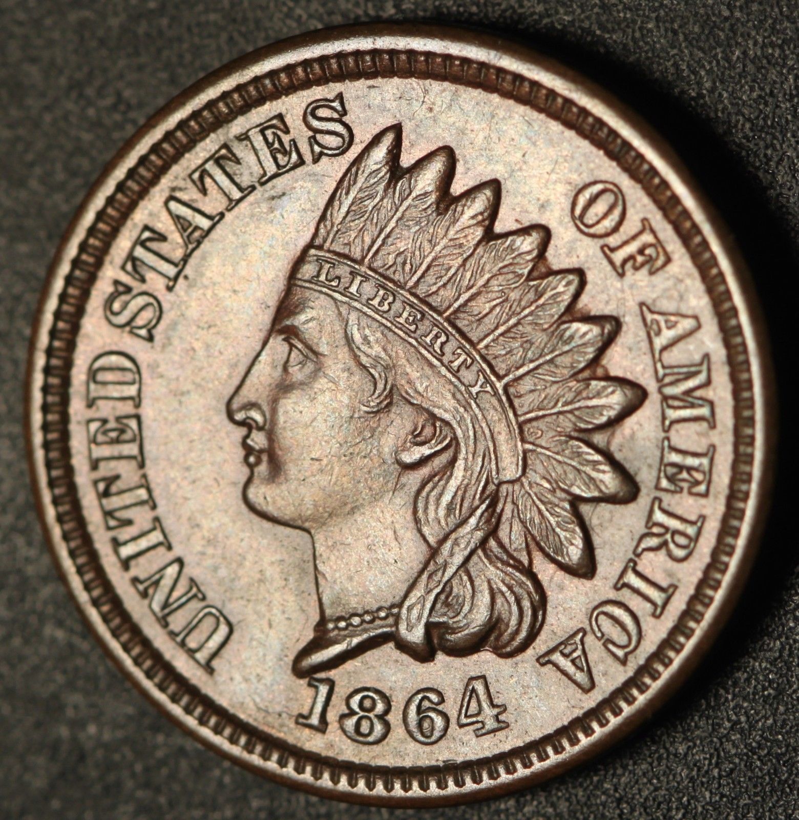1864 No-L RPD-007 - Indian Head Penny - Photo by Ed Nathanson
