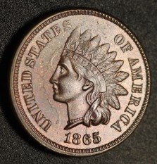 1865 Fancy 5 RPD-007 - Indian Head Penny - Photo by Ed Nathanson