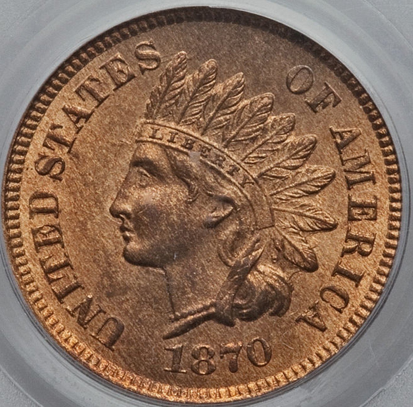 1870 Obverse of DDR-023 Indian Head Penny - Photos courtesy of Heritage Auctions
