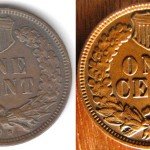 Fake 1909 S Indian Head Cent - The mint mark was glued on, comparison is the same coin.