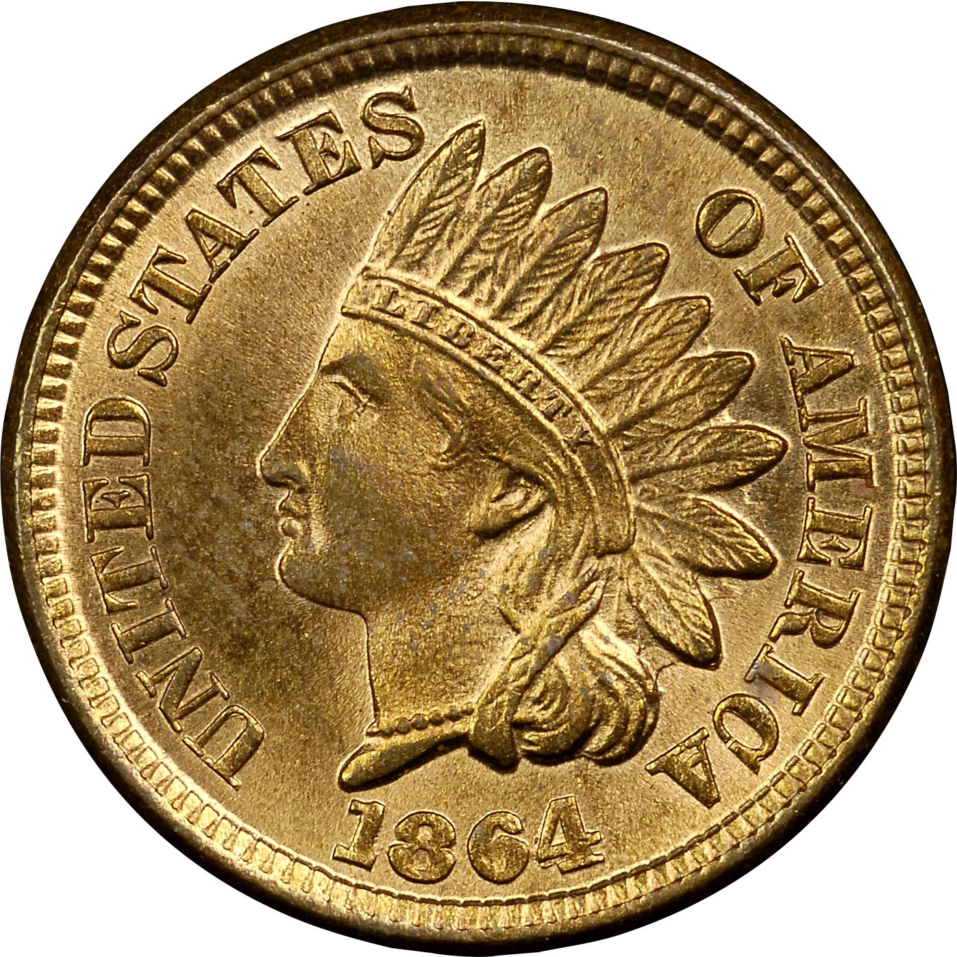 1864 No-L RPD-006 Indian Head Penny - Photos courtesy of Heritage Auctions