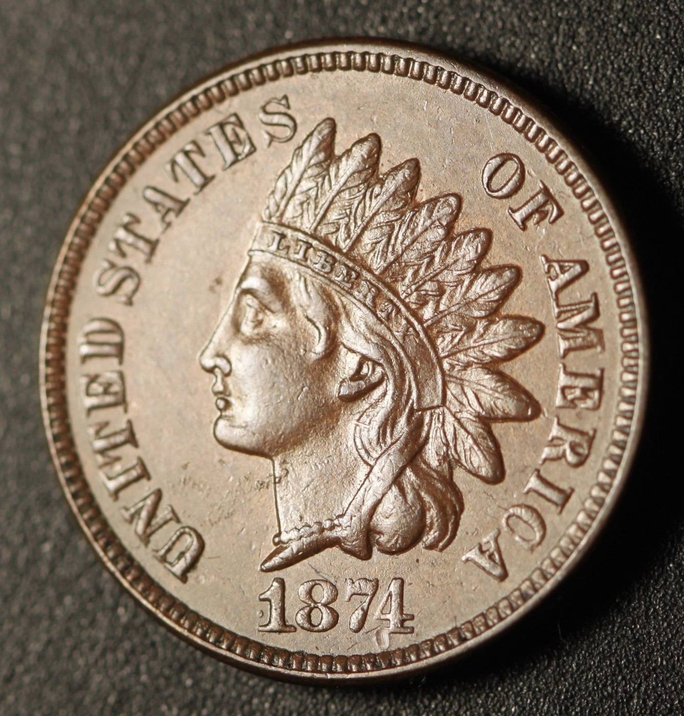 1874 RPD-002 - Indian Head Penny - Photo by Ed Nathanson