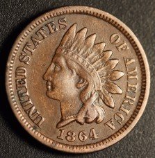 1864 No-L RPD-004 - Indian Head Penny - Photo by Ed Nathanson