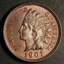 1901 RPD-13 - Indian Head Penny - Photo by Ed Nathanson