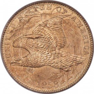 1858 Flying Eagle Penny Obverse Overlay - Photos courtesy of Heritage Auctions