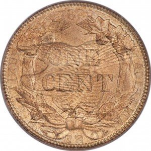 1858 Flying Eagle Penny Reverse Overlay - Photos courtesy of Heritage Auctions