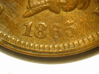 1865 Obverse of ODD-003 - Indian Head Penny - Photo by David Poliquin