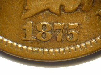 1875 Obverse of CUD-002 - Indian Head Penny - Photo by David Poliquin