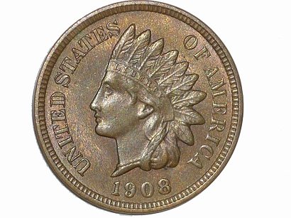 1908 RPD-020 - Indian Head Penny - Photo by David Poliquin