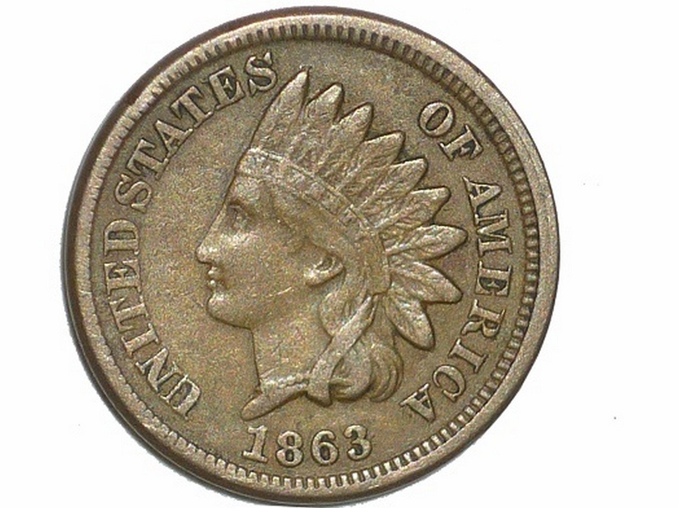 1863 Obverse of CRK-003 - Indian Head Penny - Photo by David Poliquin