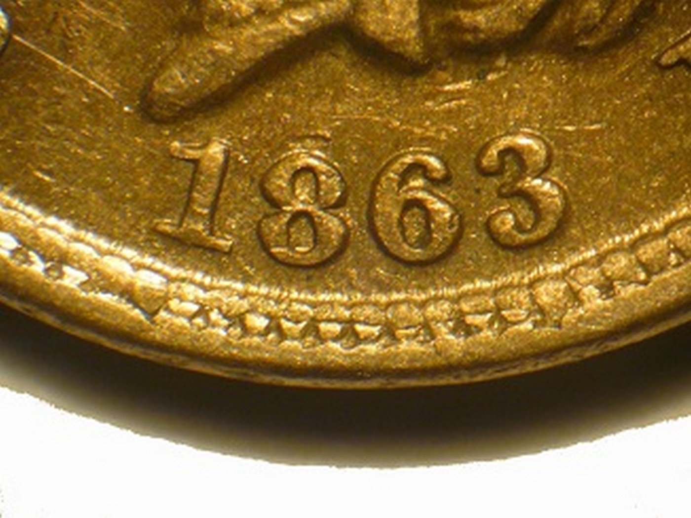 1863 Obverse of CRK-004 - Indian Head Penny - Photo by David Poliquin