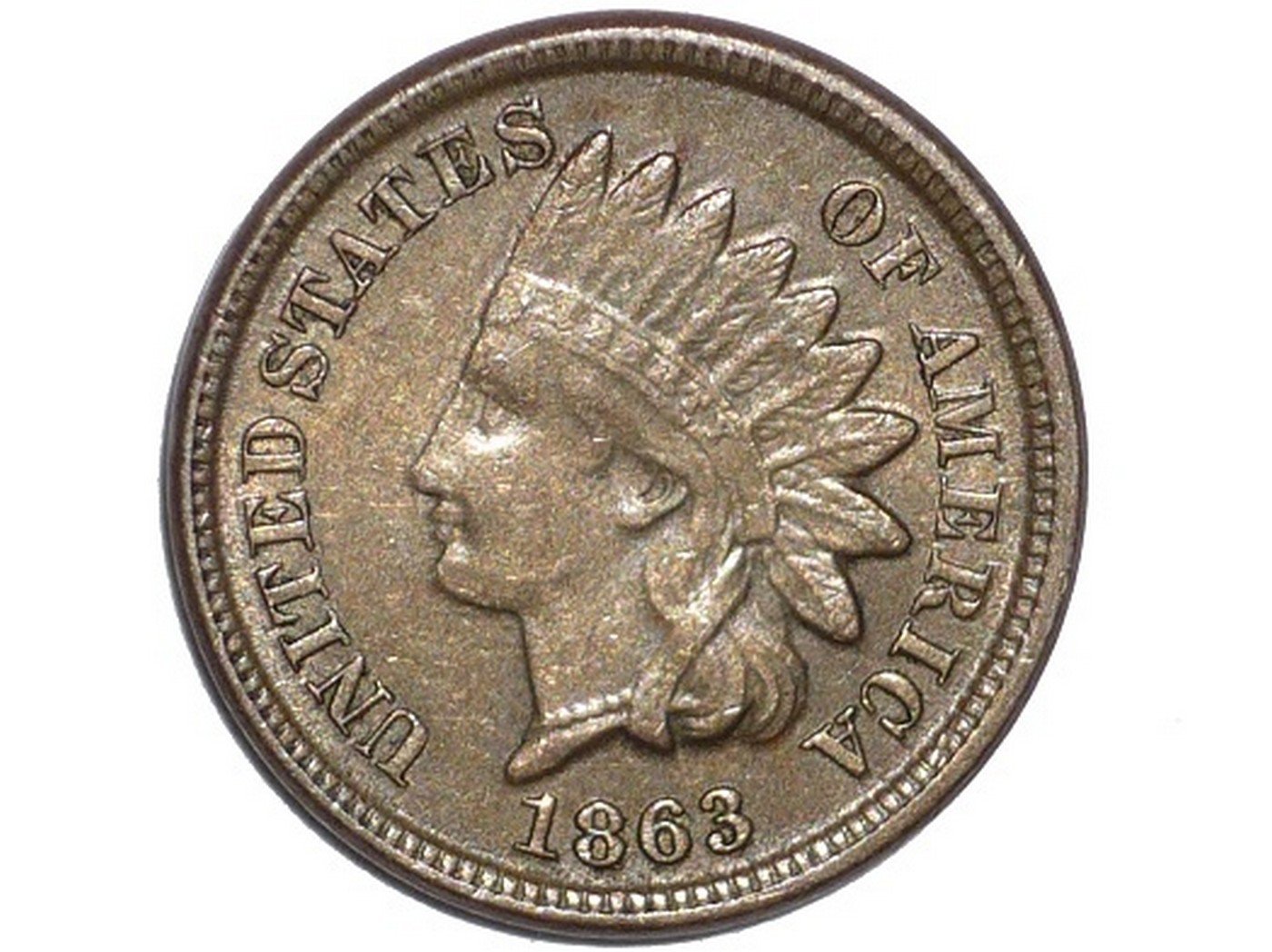1863 Obverse of CRK-004 - Indian Head Penny - Photo by David Poliquin