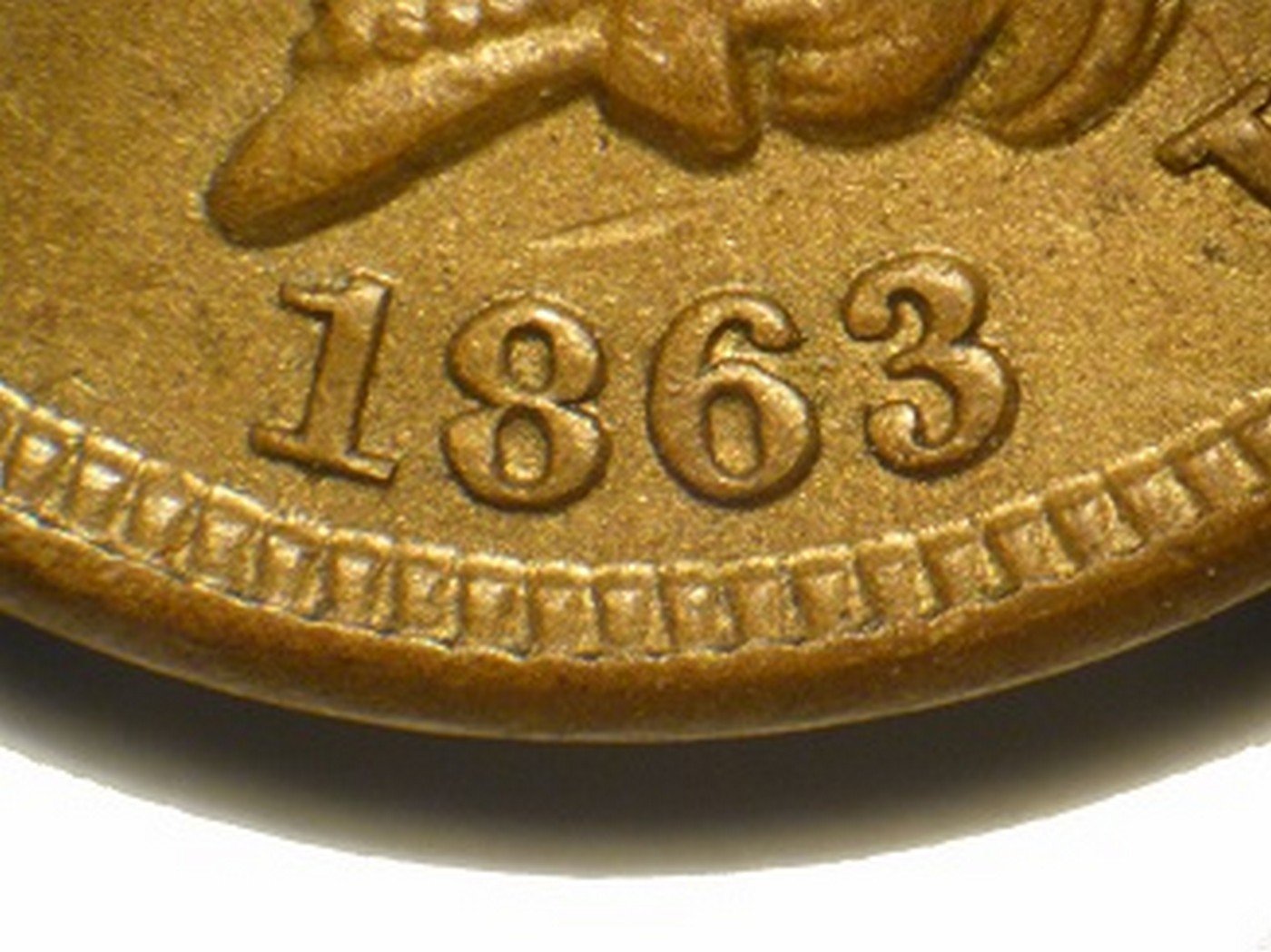 1863 Obverse of ODD-008, CUD-019 - Indian Head Penny - Photo by David Poliquin