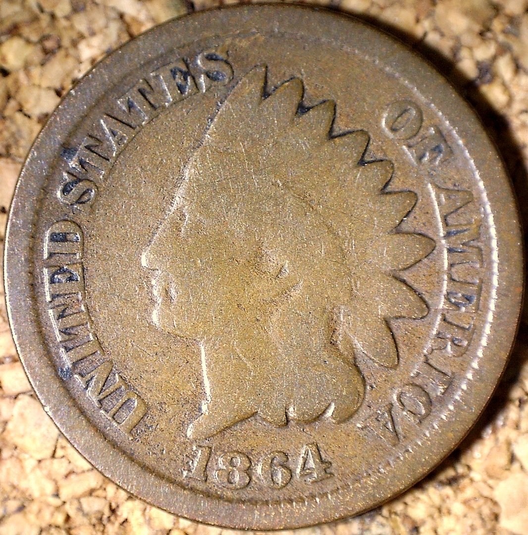 1864 No-L RST-001 - Indian Head Penny - Photo by David Killough