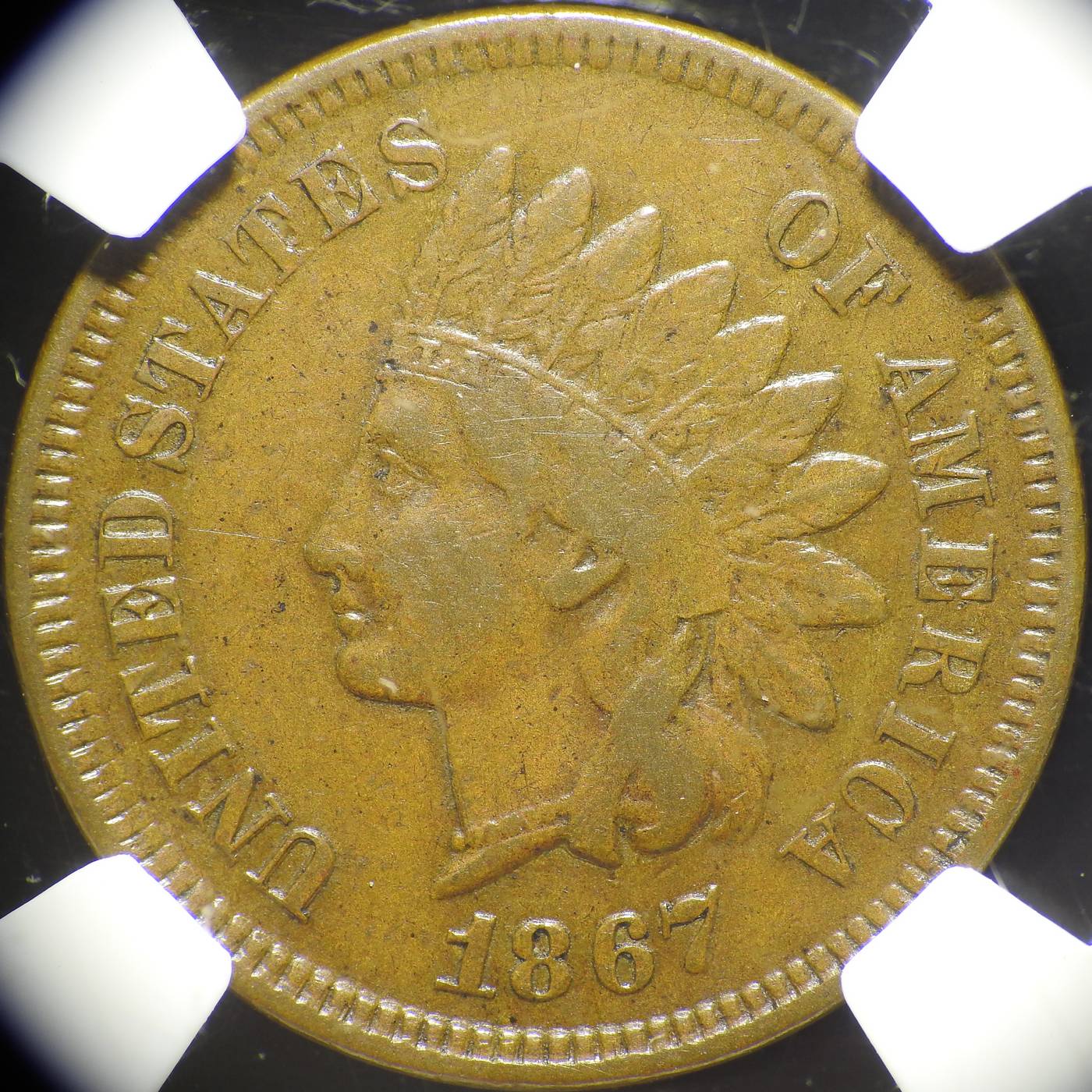 1867 Obverse of CUD-002 - Indian Head Penny