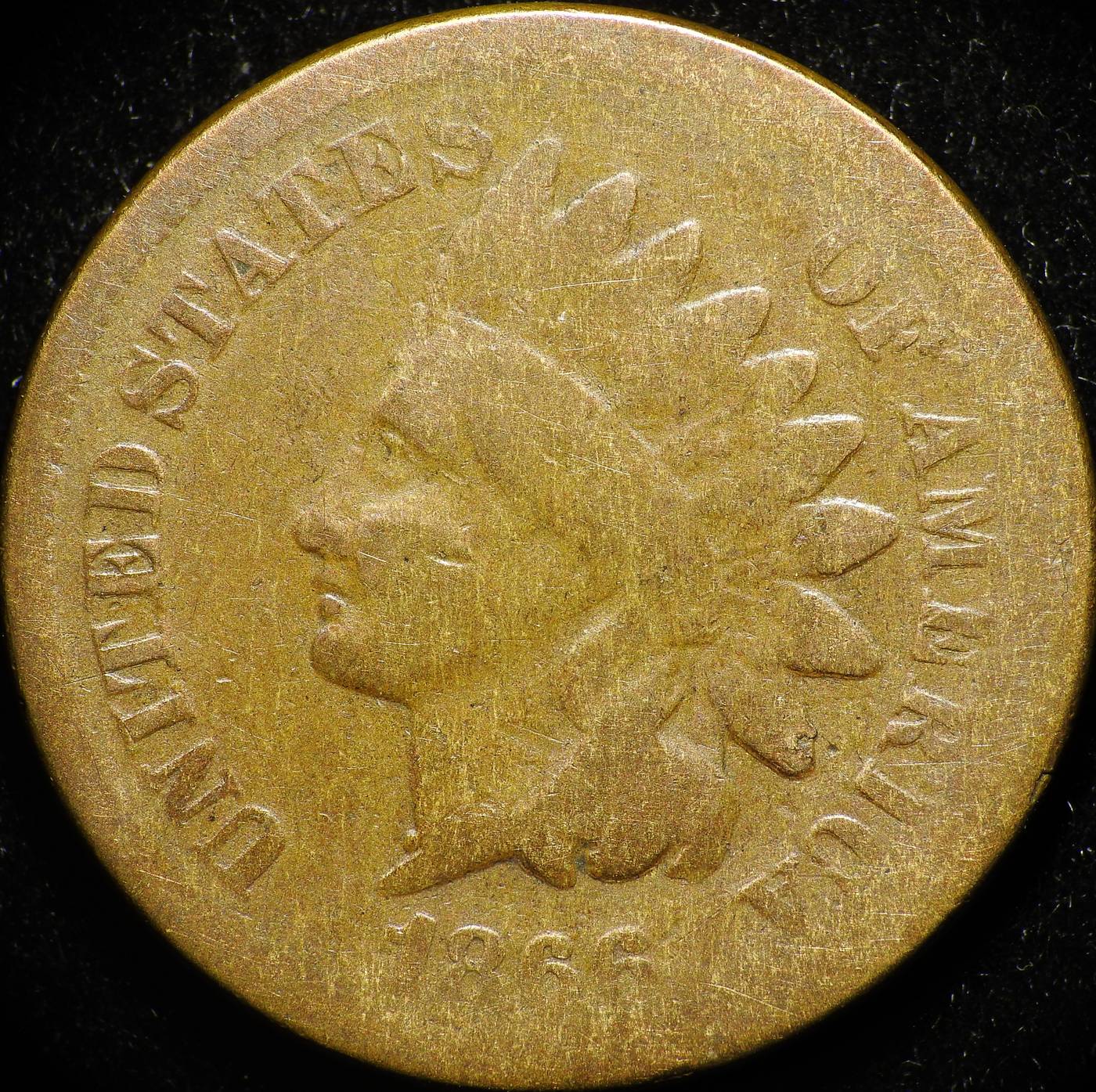 1866 Obverse of ODD-001 - Indian Head Penny