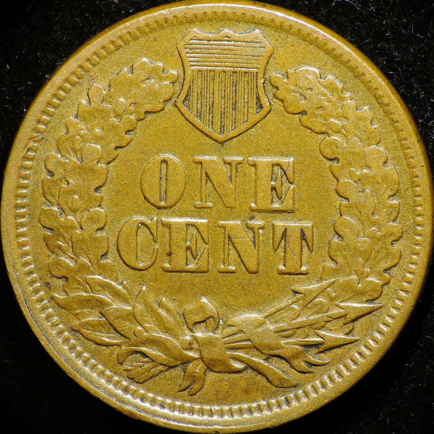1865 Fancy 5 Obverse of CRK-002 - Indian Head Penny