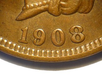 1908 RPD-023 - Indian Head Penny - Photo by David Poliquin