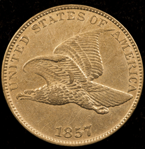 1857 CUD-002, MPD-001 - Flying Eagle Cent Penny- Snow-16